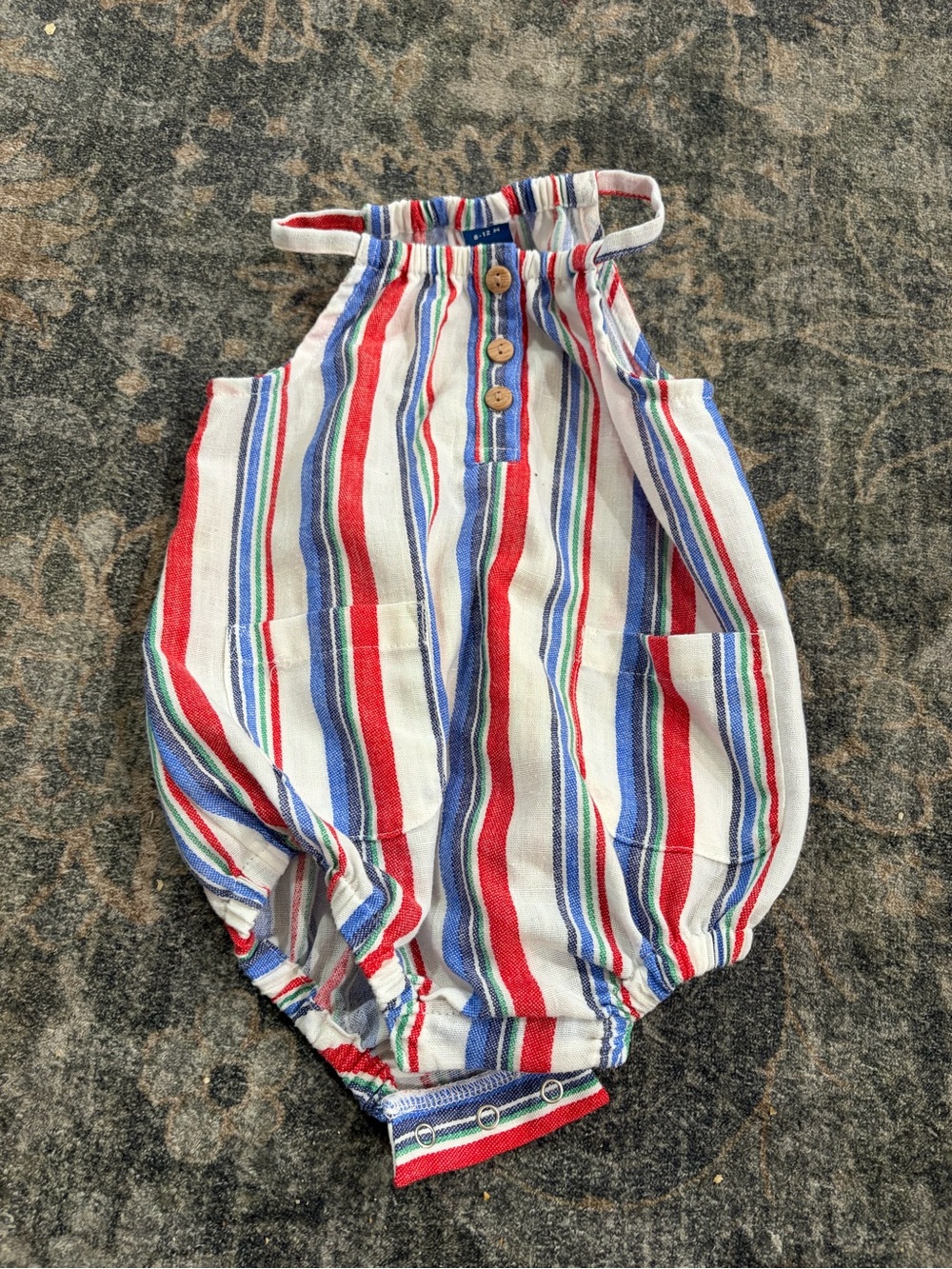 Old Navy Red, Blue, White Striped Baby One-Piece